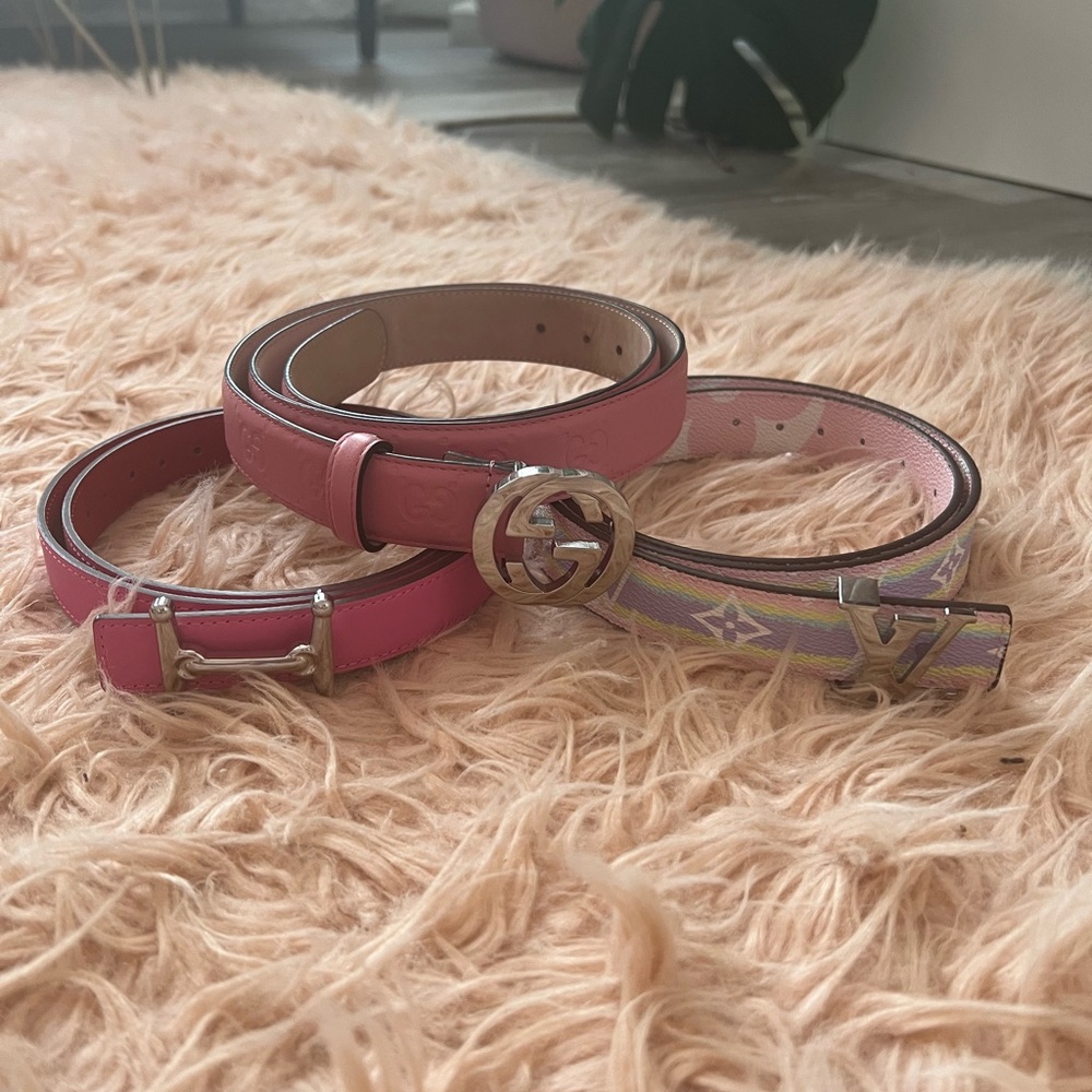 Pink Designer Women's Belt Set
